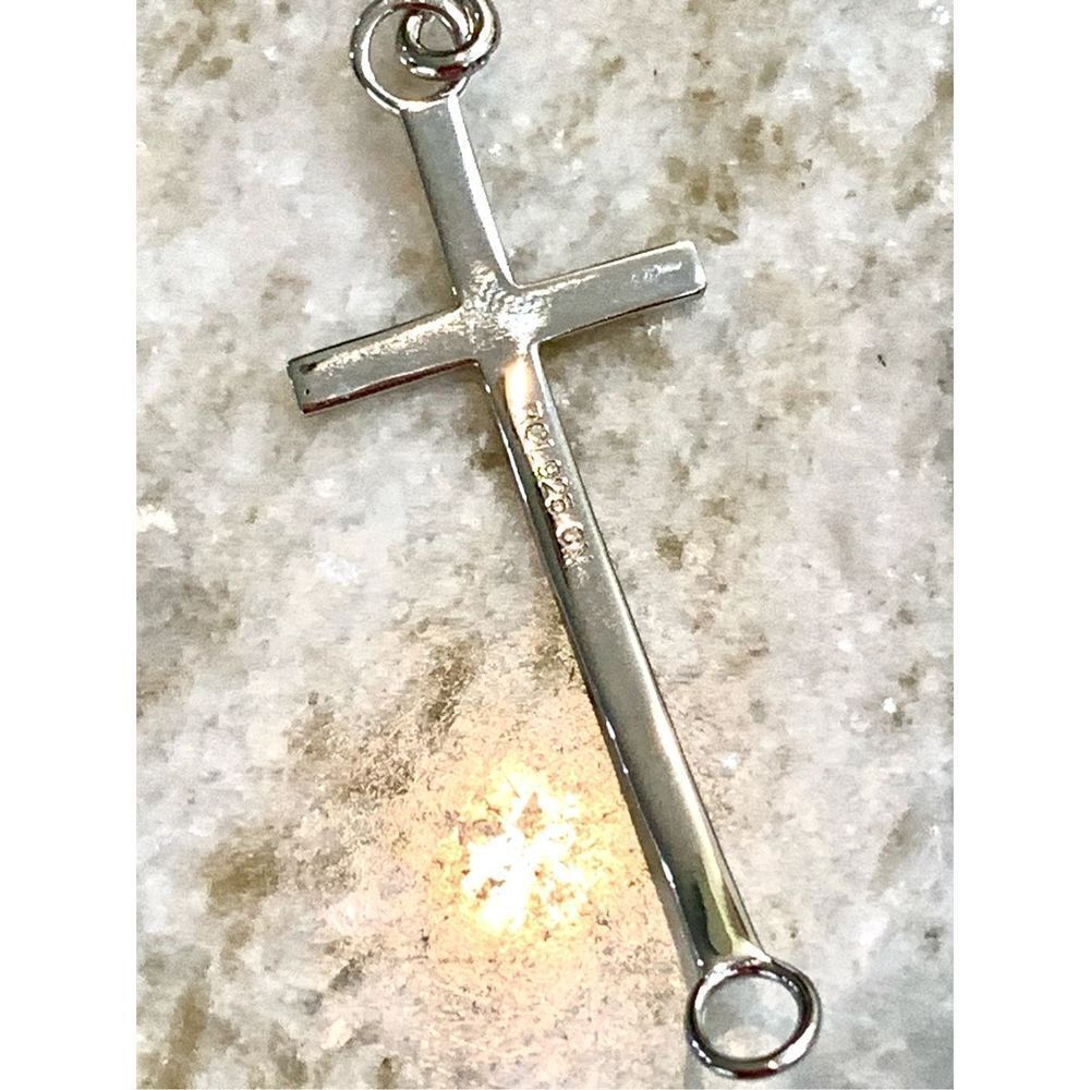 .925 Cross Bangle Sterling Silver Bracelet # faith #cross - Picture 3 of 3